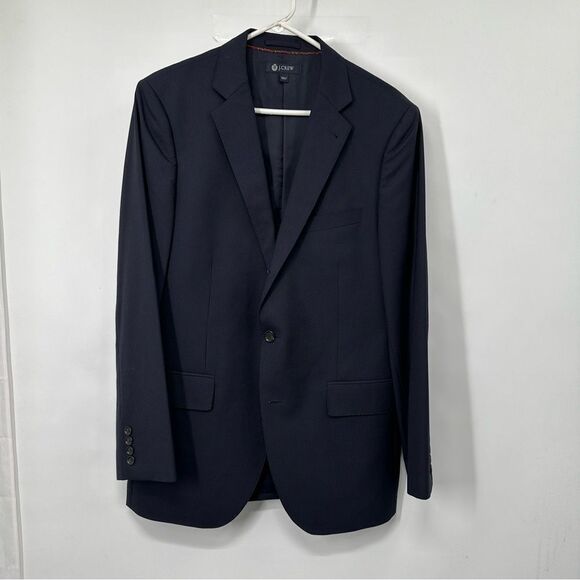 J Crew Aldridge Jacket Size 40R Navy Blue Self Stripe 3 Button Sport Jacket - Picture 1 of 12